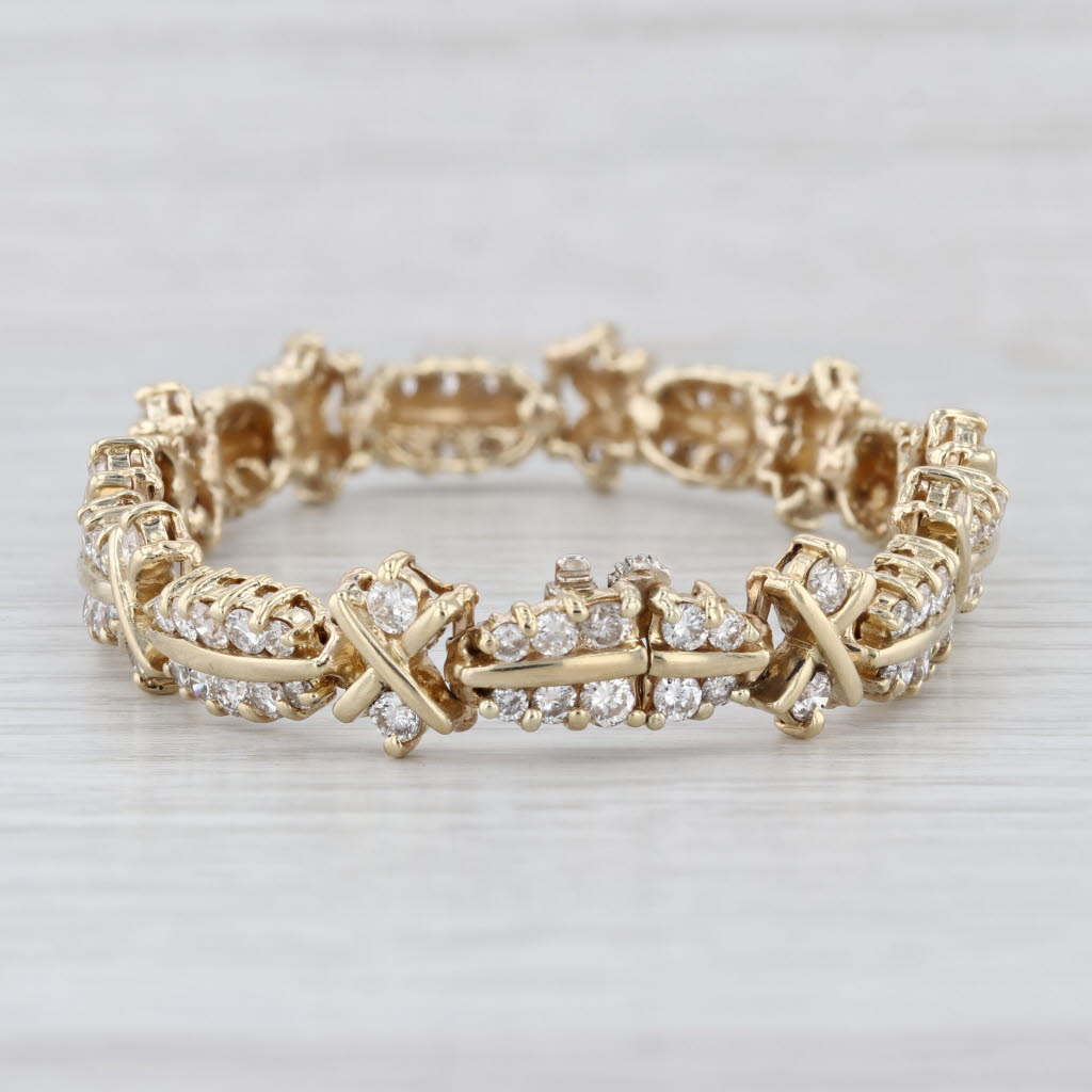 5.90ctw Diamond Tennis Bracelet 14k Yellow Gold 7" 9.8mm