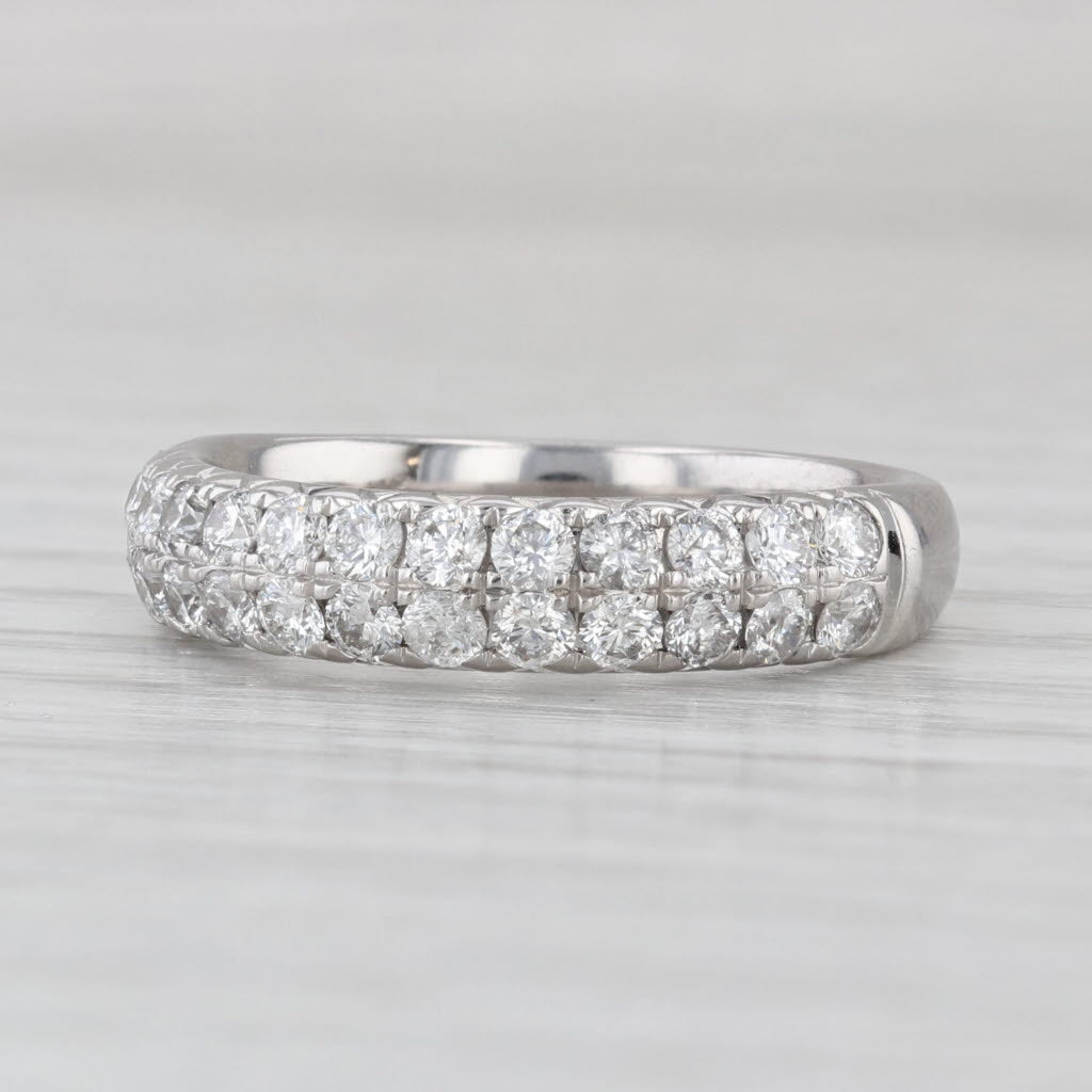 0.90ctw Diamond Wedding Anniversary Band 14k White Gold Size 7 Stackable Ring