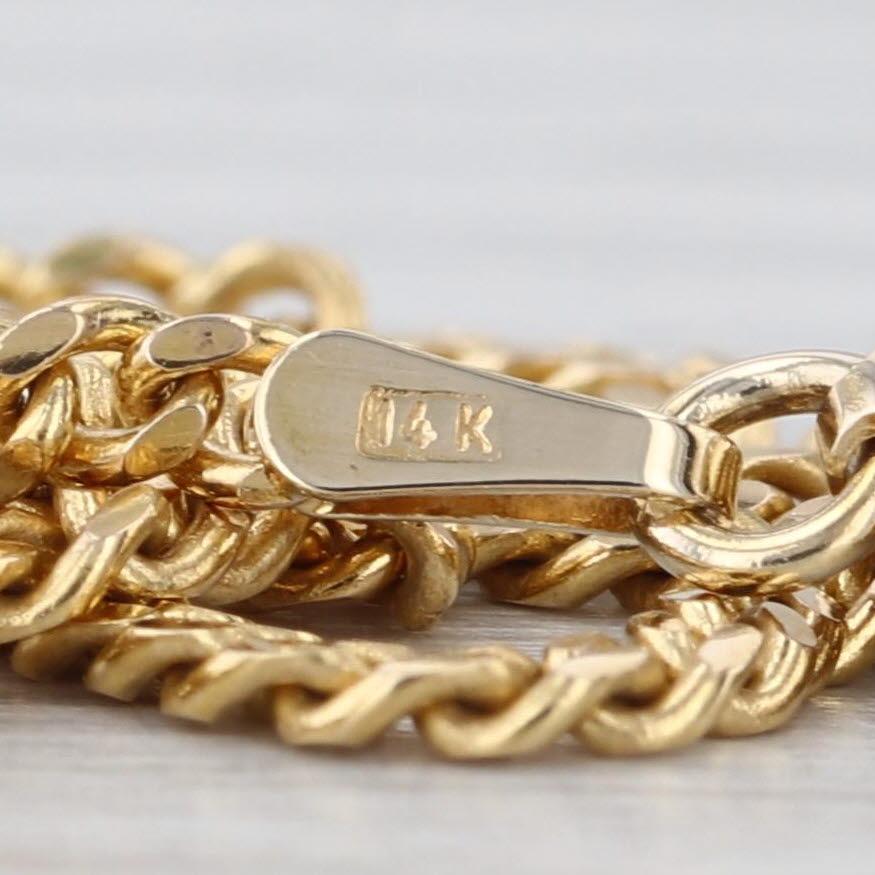 20.25" 2.2mm Curb Chain Necklace 14k Yellow Gold