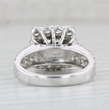 Light Gray 2.64ctw Princess Diamond Halo Engagement Ring 14k White Gold Size 7