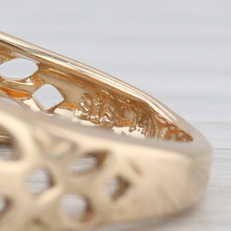 Orange Carnelian 5-Stone Ring 14k Yellow Gold Size 7