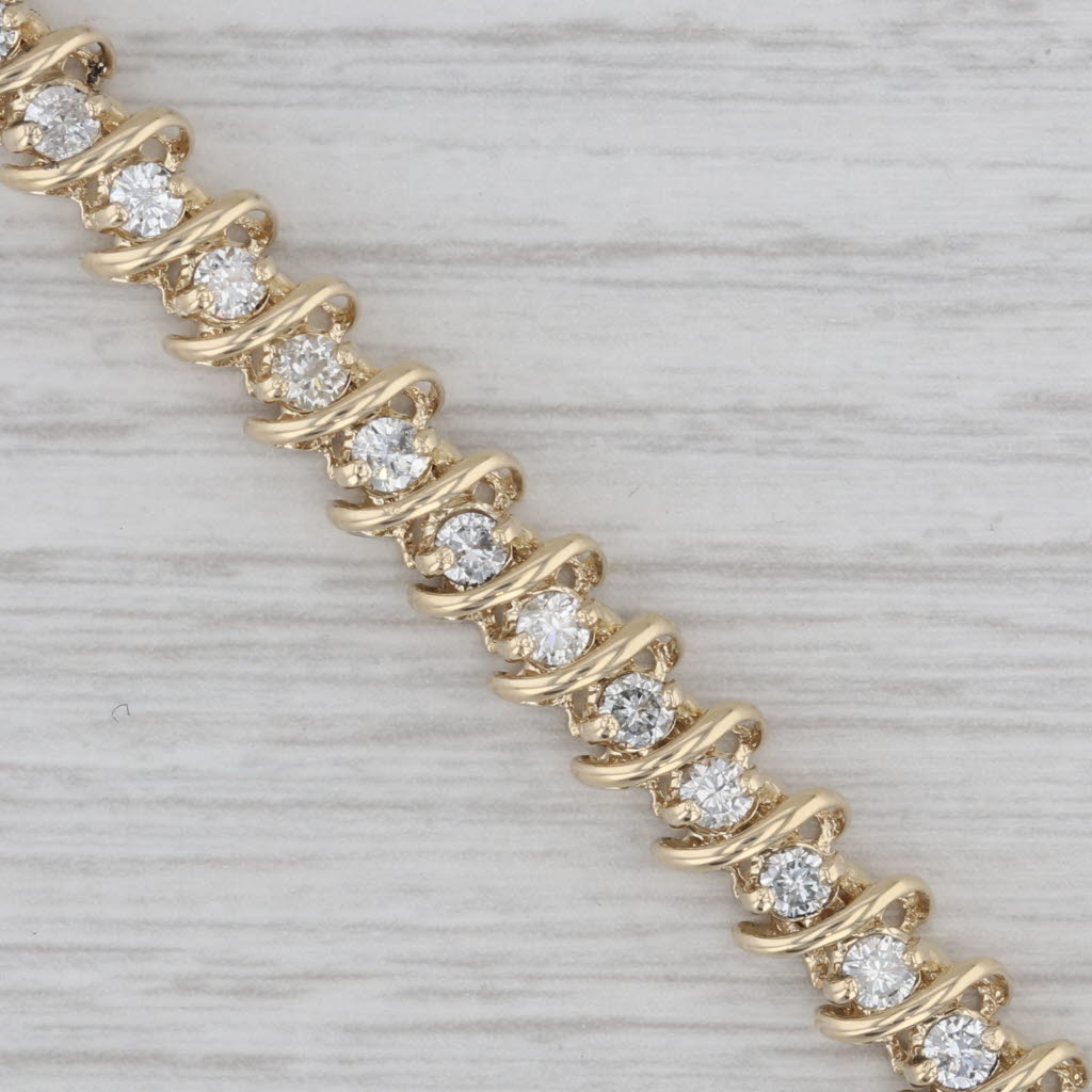 Gray 2.50ctw Diamond Tennis Bracelet 14k Yellow Gold 7" 6.4mm