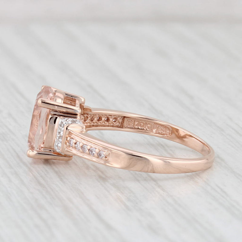 2.48ctw Oval Pink Morganite Diamond Ring 10k Rose Gold Size 8 Engagement