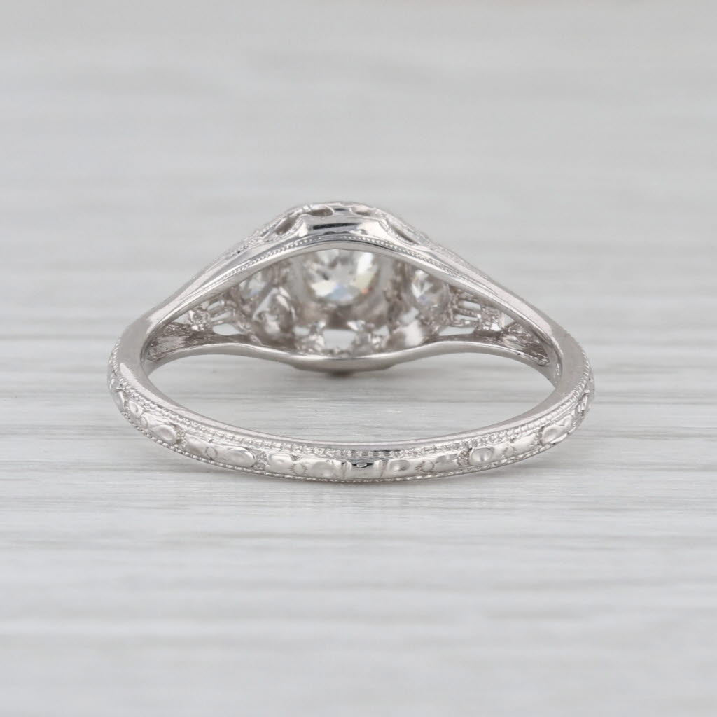 Art Deco Traub Orange Blossom 0.37ct Diamond Engagement Ring 18k White Gold