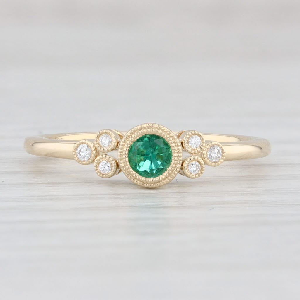 Light Gray New 0.29ctw Emerald Diamond Ring 14k Yellow Gold Size 6.5 Engagement