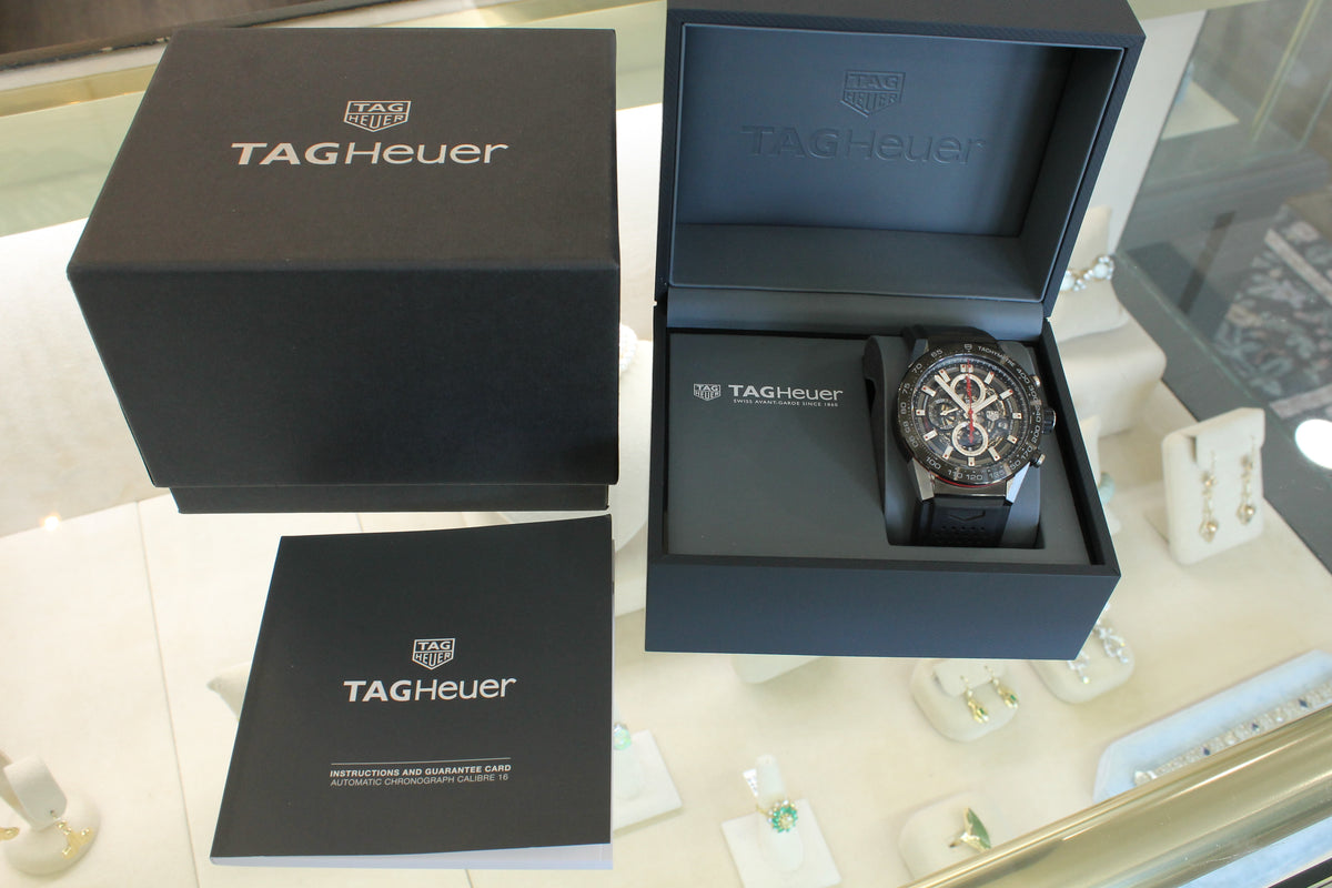 Tag Heuer Carrera 45mm Mens Steel & PVD Automatic Chronograph Watch CAR2A1Z Box