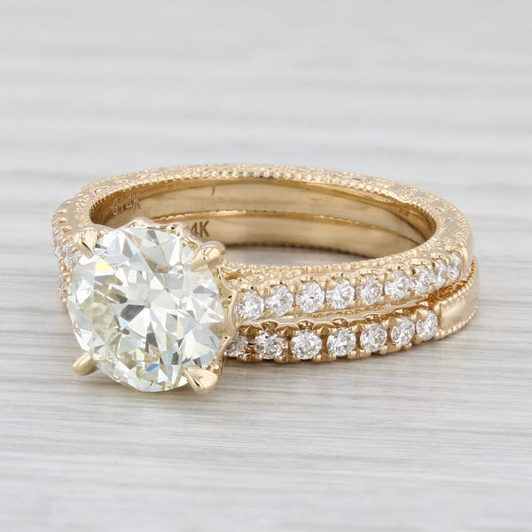 New 2.54ctw VS Diamond Engagement Ring Wedding Band Bridal Set 14k Gold GIA