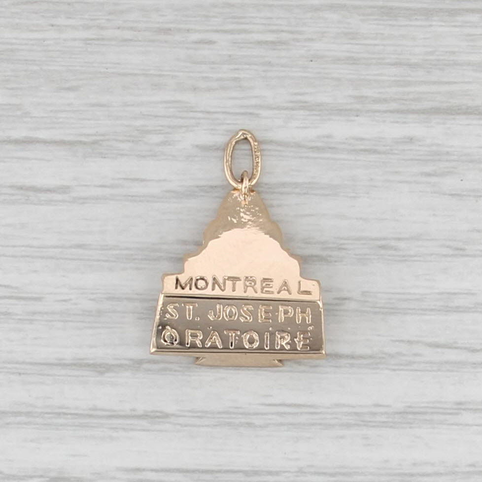 Vintage St Joseph Oratoire Montreal Canada Charm 14k Gold Souvenir Pendant