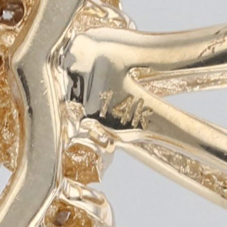 0.48ctw Diamond Cluster Open Heart Pendant 14k Yellow Gold