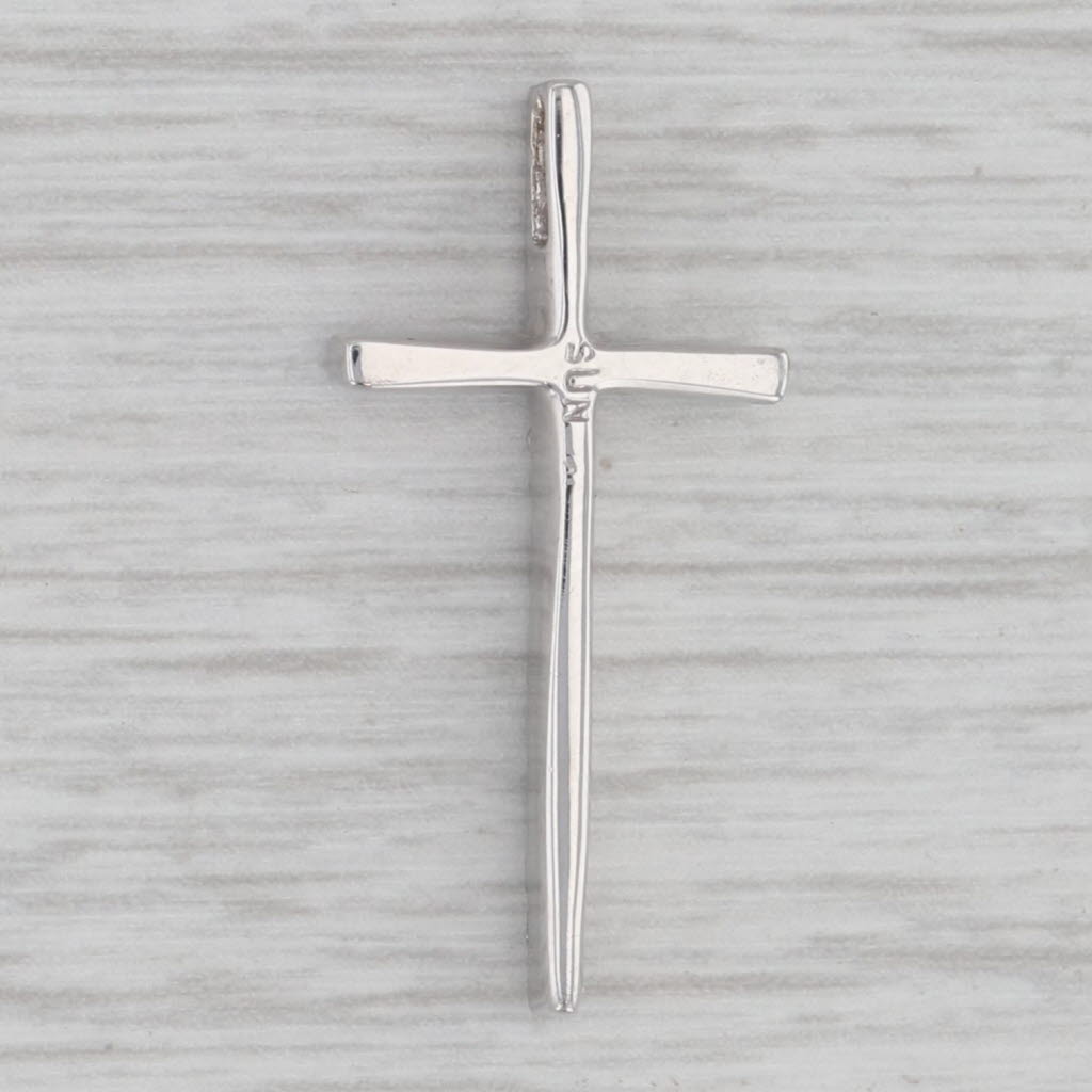 Gray 0.36ctw Pave Diamond Cross Pendant 14k White Gold