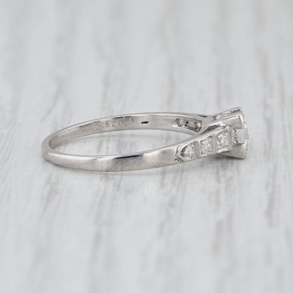 Vintage Art Deco 0.31ctw Transitional Round Diamond Engagement Ring Platinum