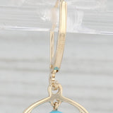 Light Gray Lab Created turquoise Bead Circle Dangle Earrings 14k Yellow Gold Lever Backs