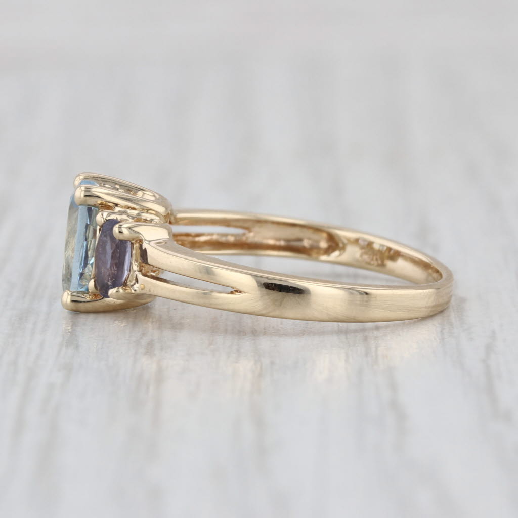 1.42ctw Aquamarine Iolite Ring 14k Yellow Gold Size 7
