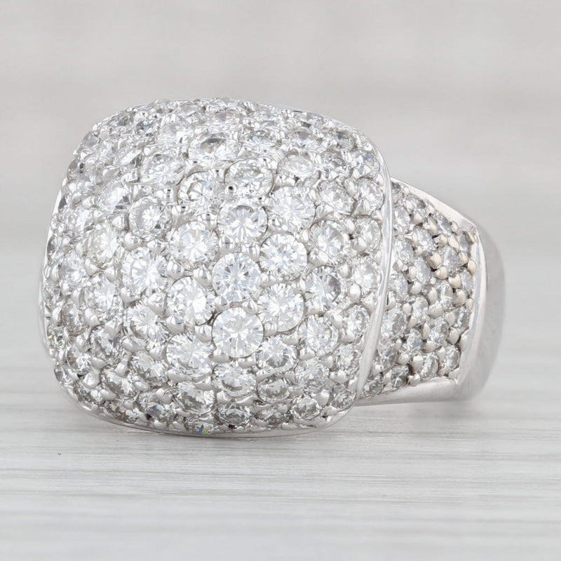 Light Gray 2.40ctw Diamond Cluster Ring 18k White Gold Size 6.75-7 Cocktail