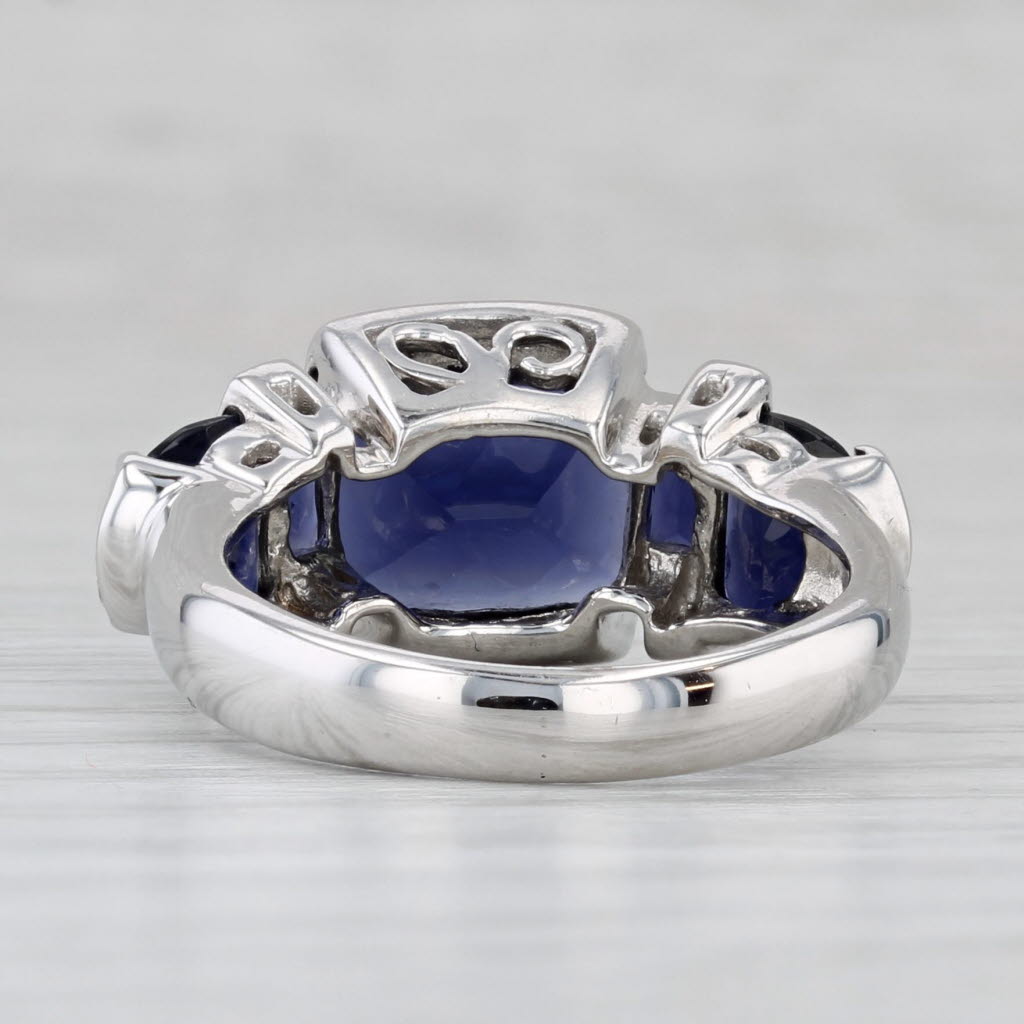 Light Gray 3.65ctw Blue Iolite Diamond Ring 14k White Gold Size 6.5