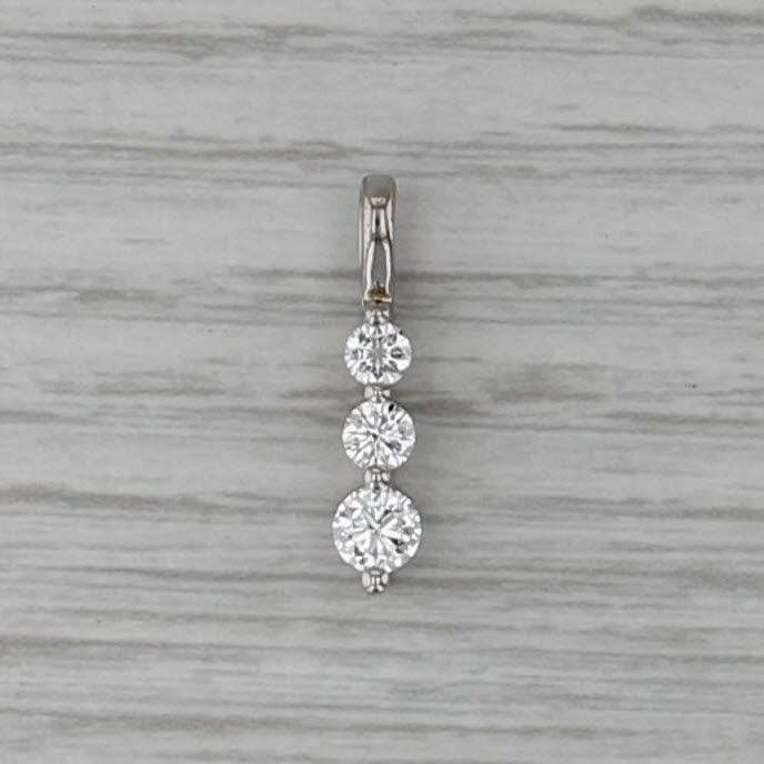 0.51ctw 3-Stone Diamond Journey Pendant 14k White Gold