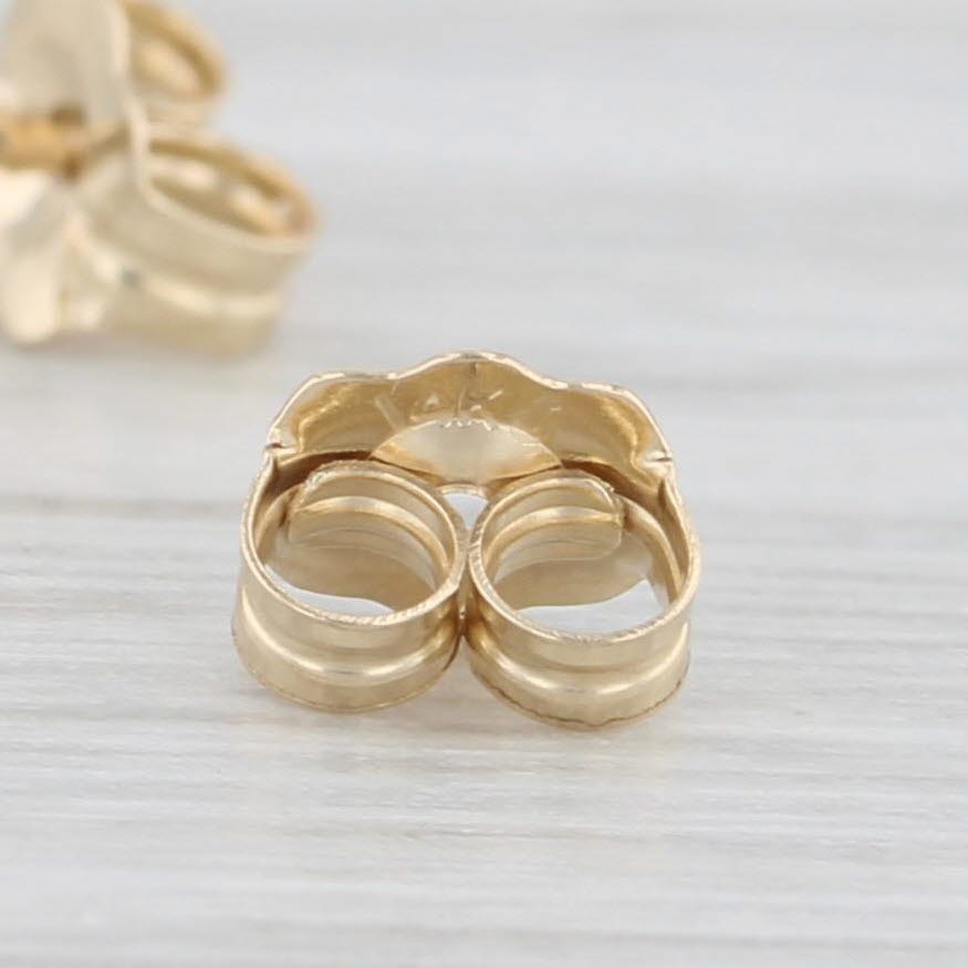 Light Gray Small Star Stud Earrings 14k Yellow Gold