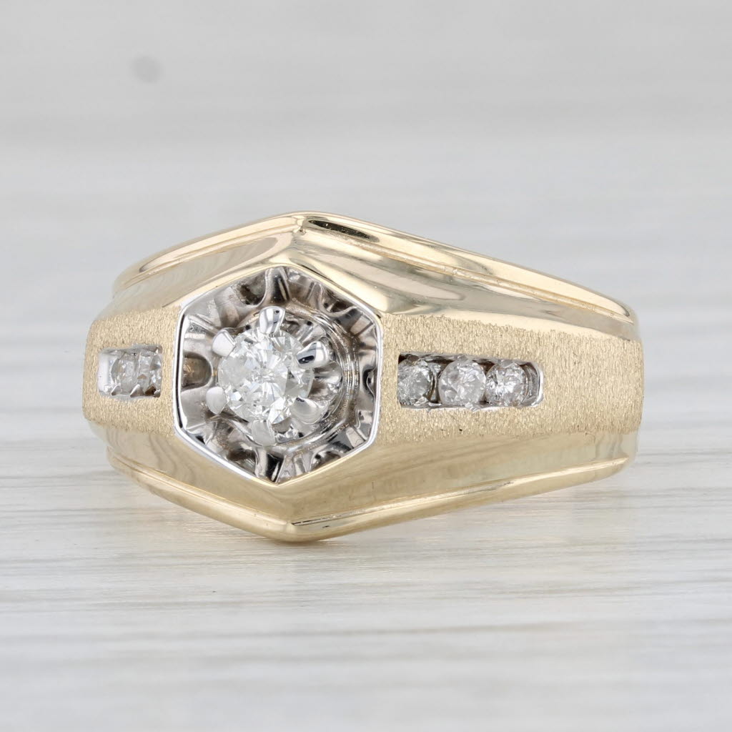 Light Gray 0.28ctw Diamond Ring 14k Yellow Gold Size 6.75 Engagement