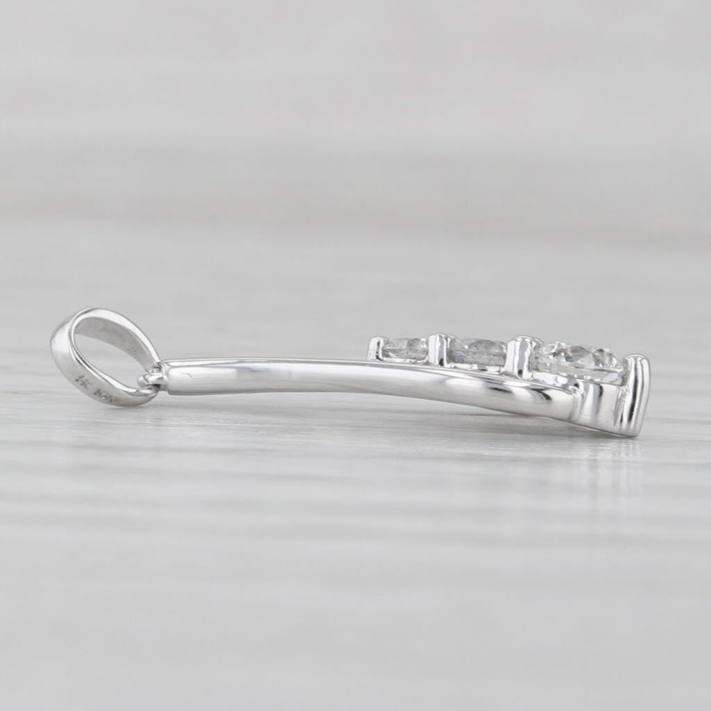 0.30ctw Diamond 3-Stone Teardrop Pendant 10k White Gold