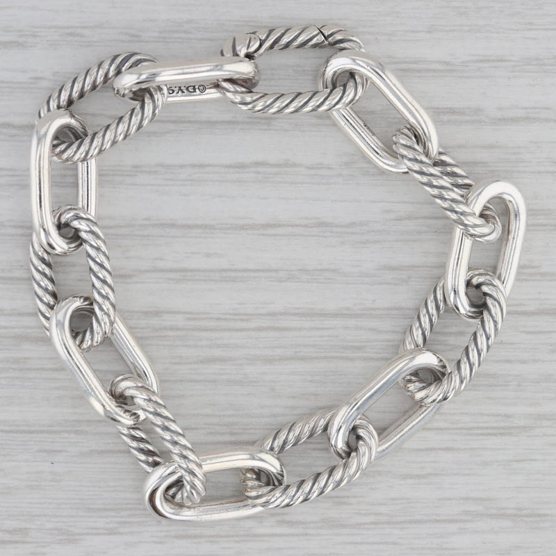 David Yurman Cable Link Bracelet Sterling Silver 7" 11mm