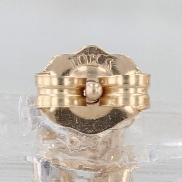 Diamond Solitaire Drop Stud Earrings 10k Yellow Gold Studs