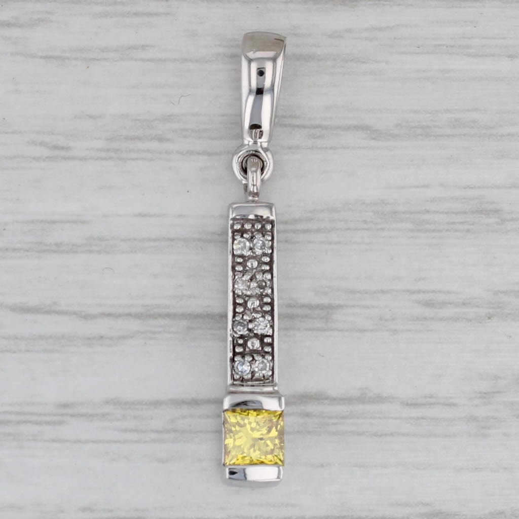 Gray 0.35ctw Yellow White Diamond Journey Pendant 18k White Gold