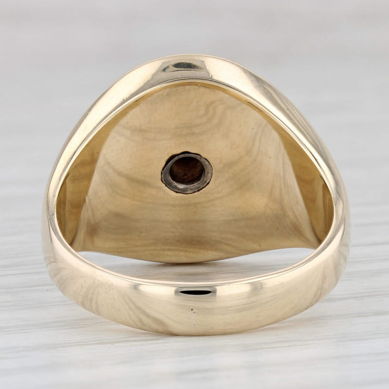 Gray Onyx Diamond Ring 10k Yellow Gold Size 11 Signet