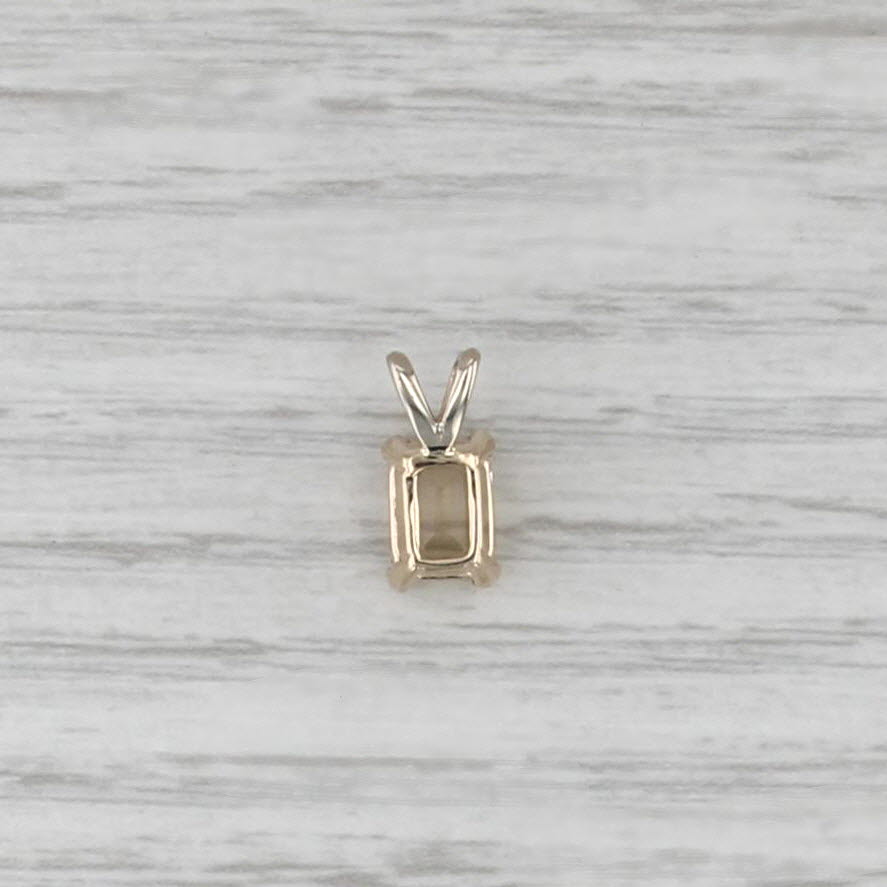 1.23ct Labradorite Solitaire Pendant 14k Yellow Gold Emerald Cut Drop