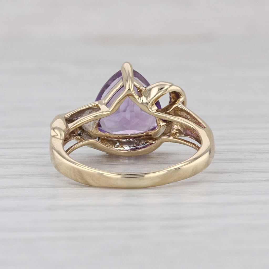 1.93ctw Amethyst Diamond Ring 14k Yellow Gold Size 5.5