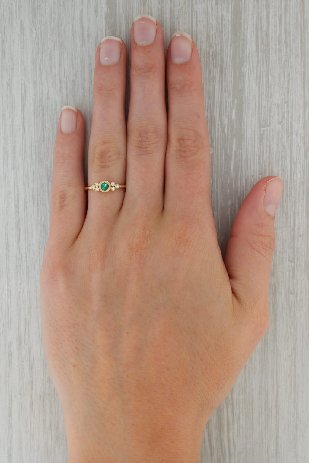 Rosy Brown New 0.29ctw Emerald Diamond Ring 14k Yellow Gold Size 6.5 Engagement