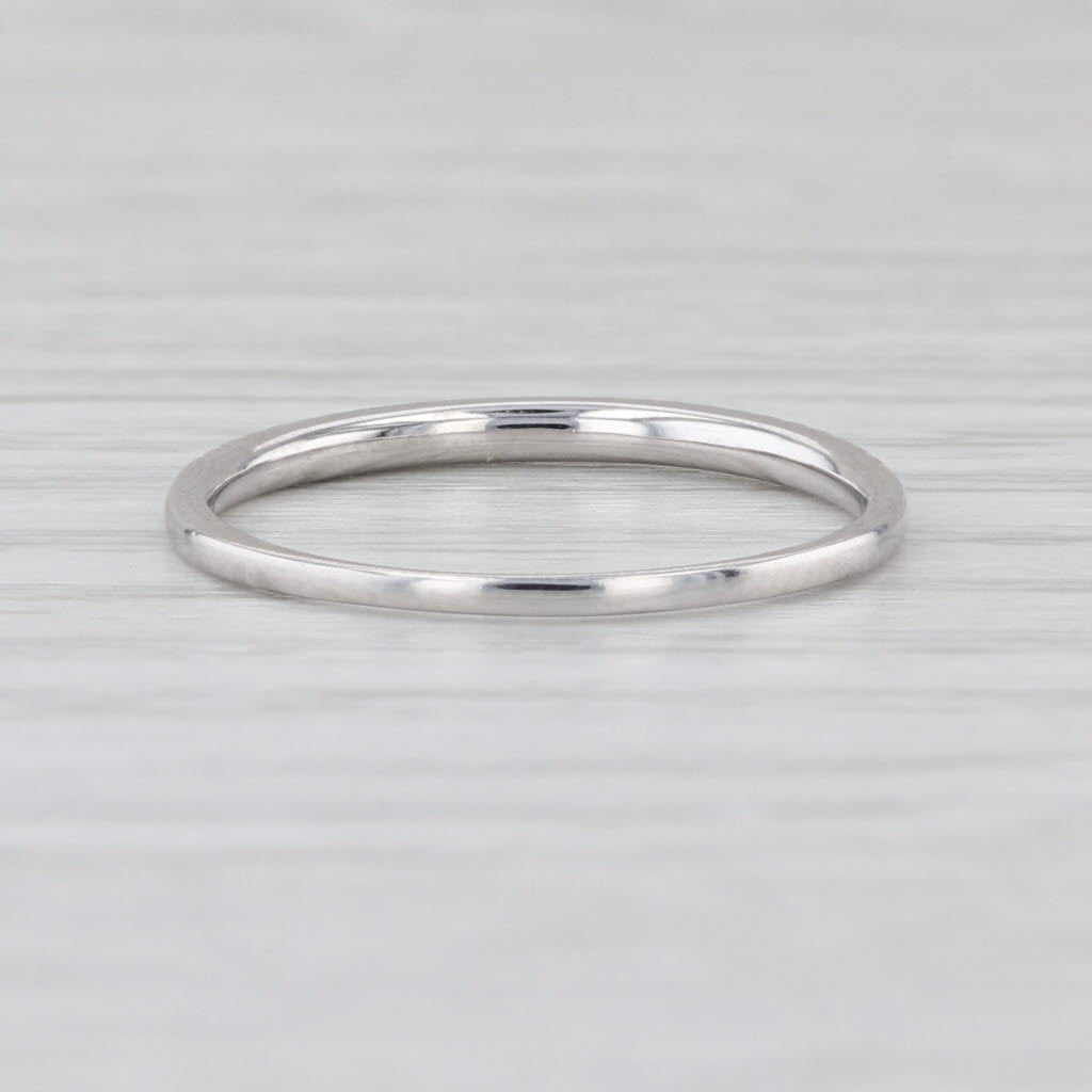 Diamond Accented Wedding Band Stackable Ring 14k White Gold Size 7.25
