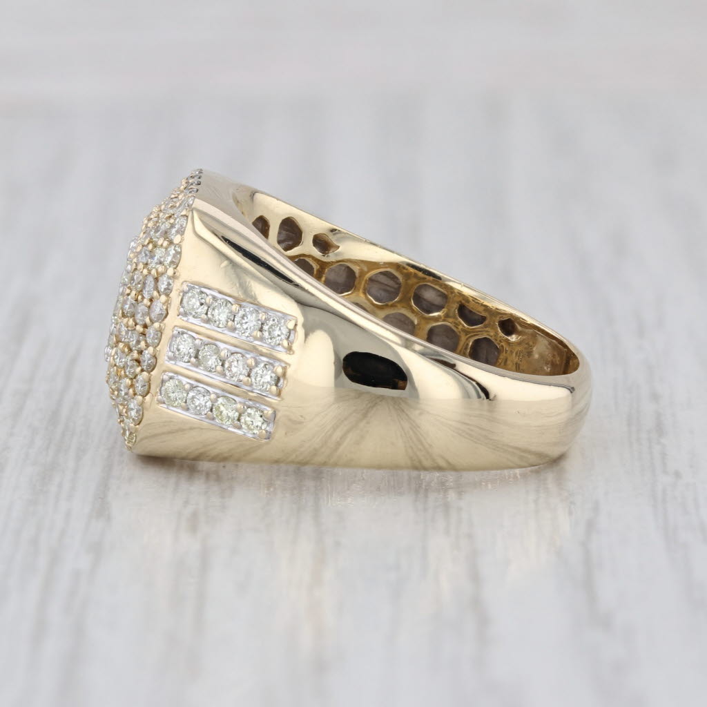 1.26ctw Diamond Cluster Halo Ring 10k Yellow Gold Size 9.75