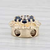 Vintage Richard Klein 0.50ctw Sapphire Flower Slide Bracelet Charm 14k Gold