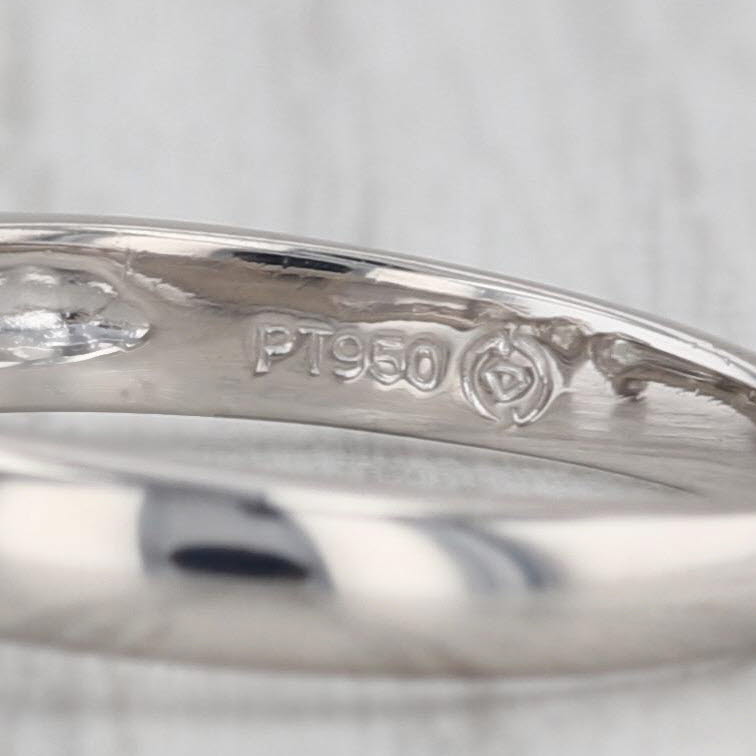 0.59ctw 3-Stone Diamond Ring 950 Platinum Size 6.5 Stackable