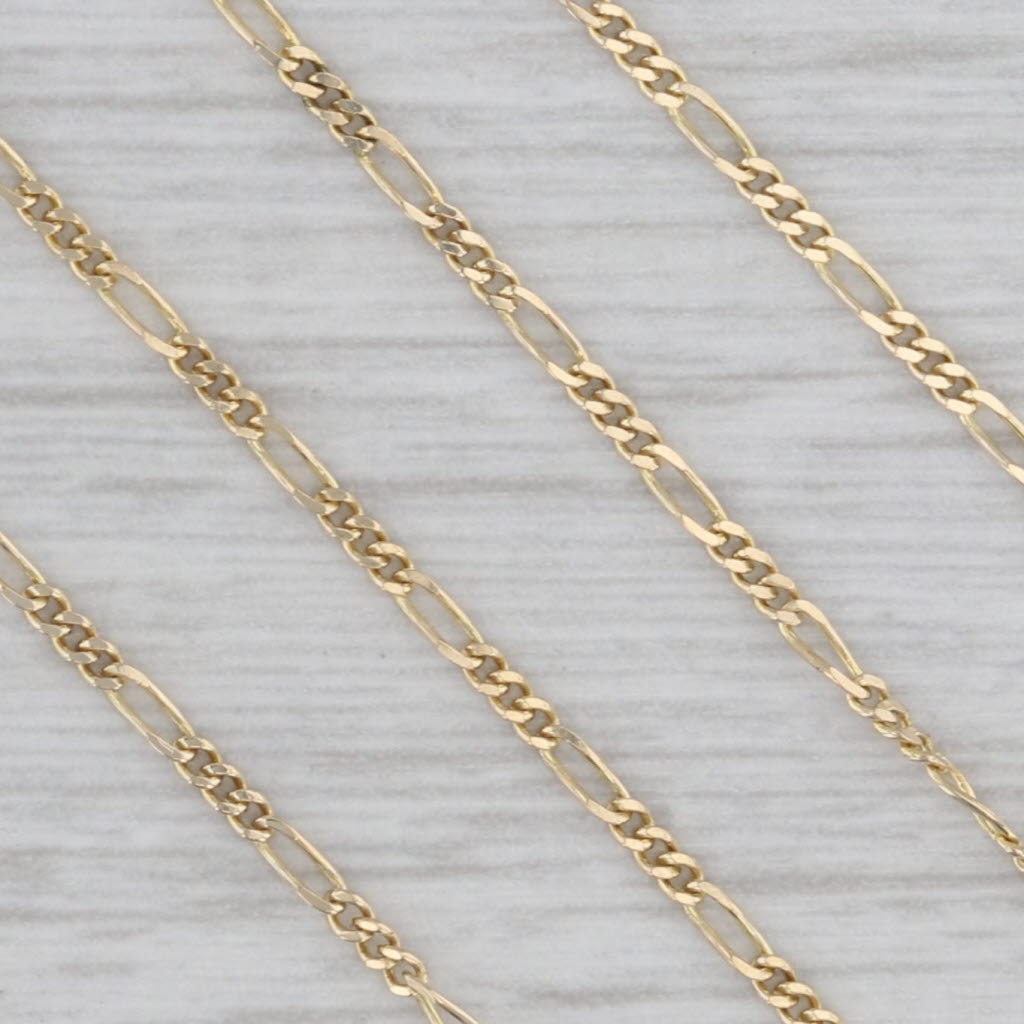 Gray 20" 1.3mm Figaro Chain Necklace 14k Yellow Gold