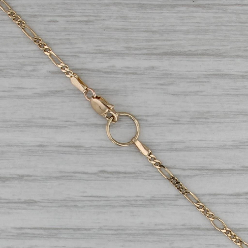 1.34ctw Pink Tourmaline Lavalier Necklace 14k Yellow Gold 20" Figaro Chain