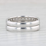 Light Gray 0.95ctw Diamond Rings Set of 2 14k White Gold Size 7 Wedding Bands