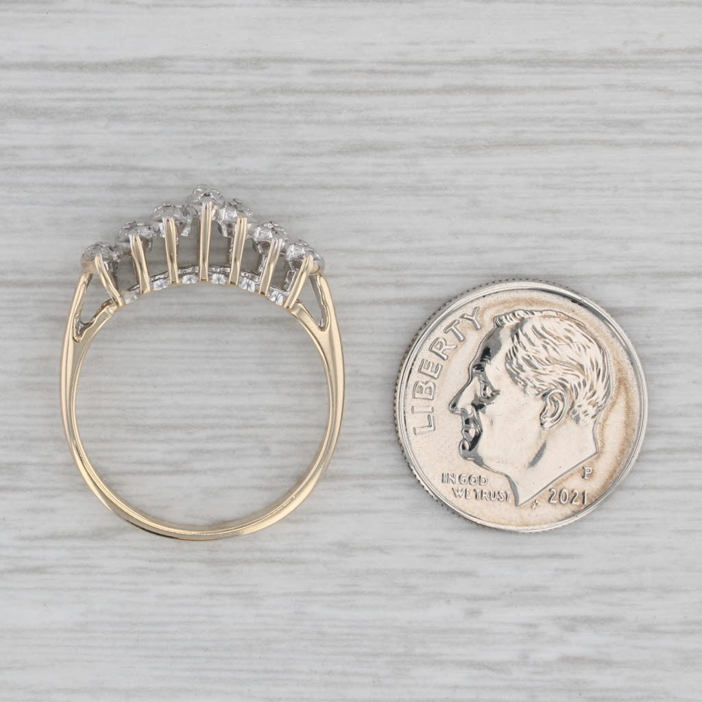 Gray 0.37ctw Diamond Tiered Pyramid Ring 10k Yellow Gold Size 7.25
