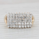 Light Gray 1ctw Pave Diamond Cluster Ring 14k Yellow Gold Size 11