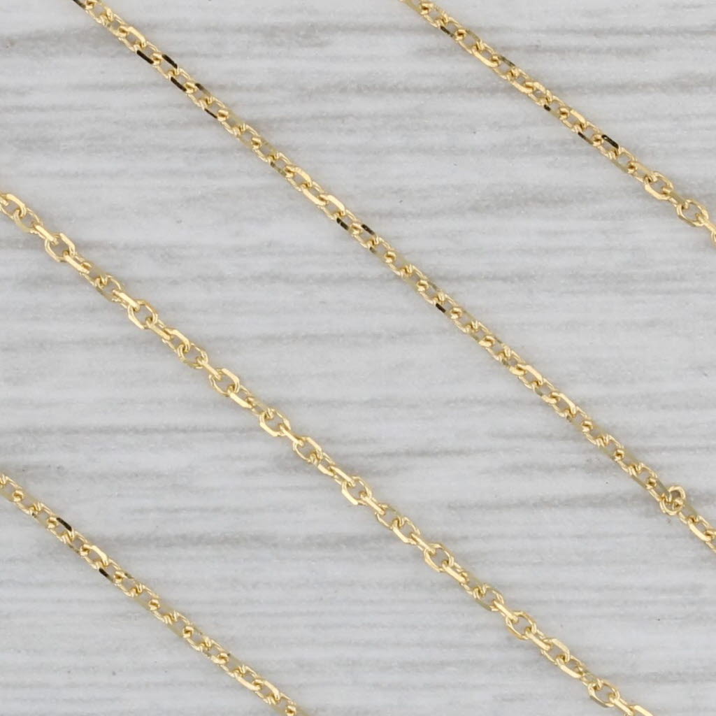 Gray New Adjustable Diamond Cable Chain Necklace 14k Yellow Gold 16"-18" 0.5mm