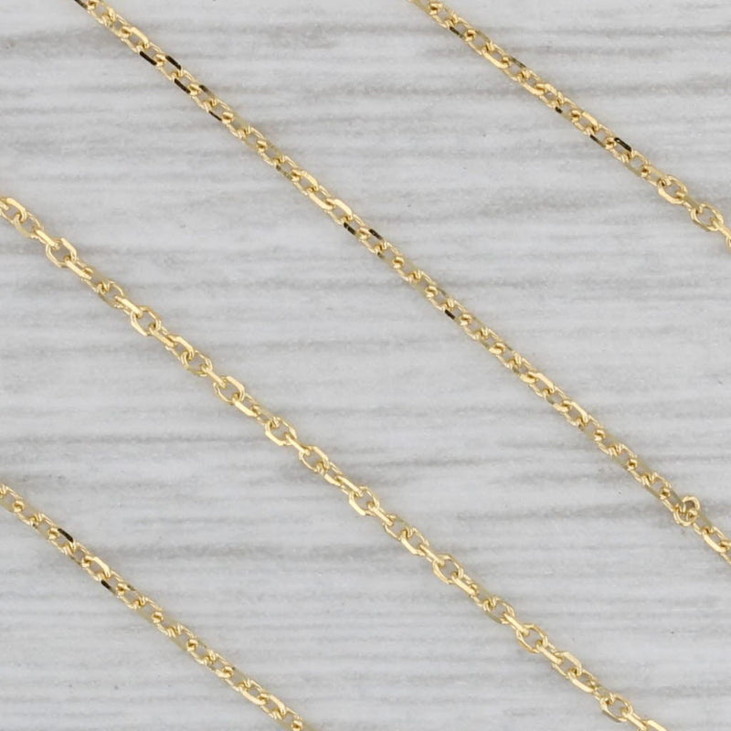New Adjustable Diamond Cable Chain Necklace 14k Yellow Gold 16"-18" 0.9mm