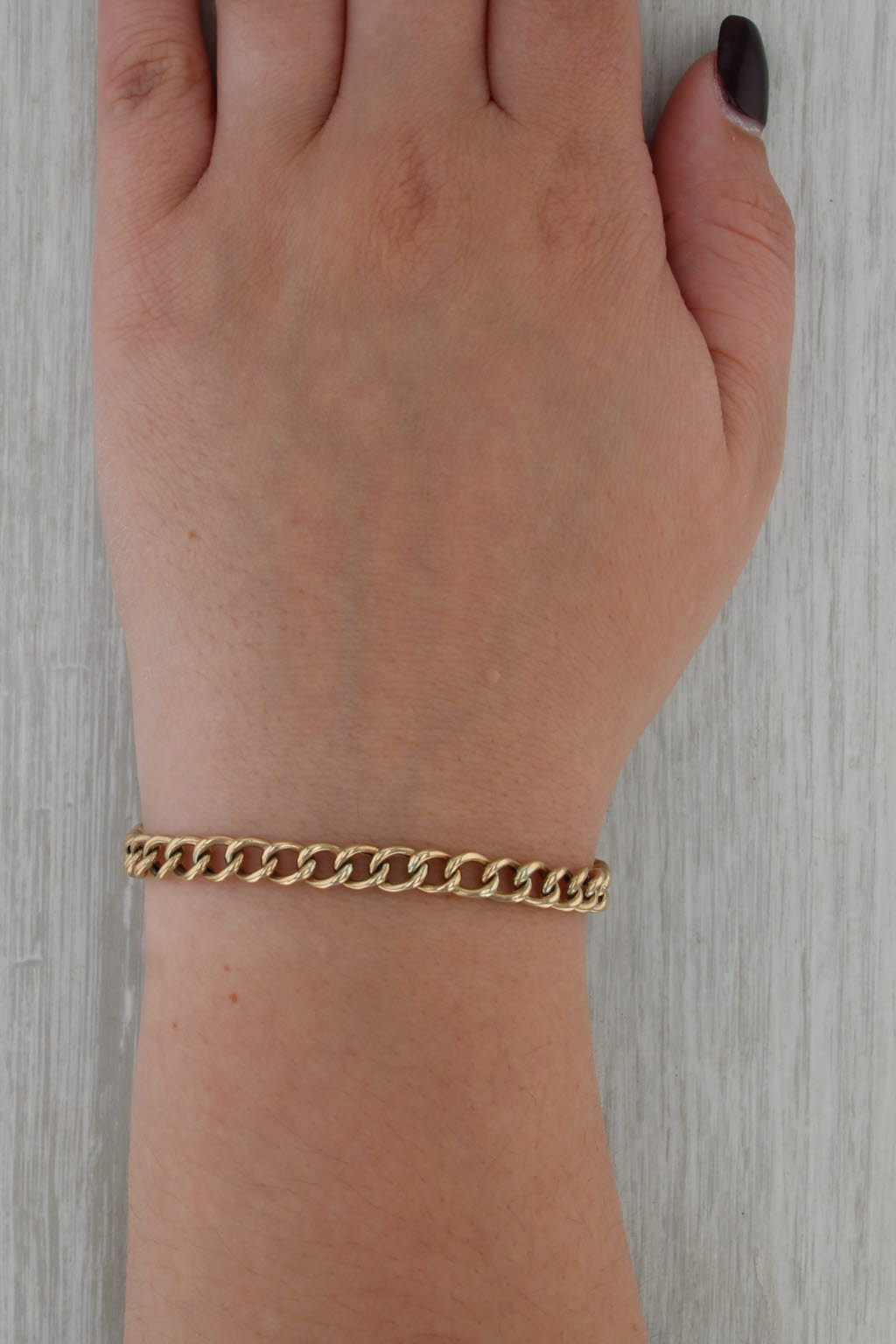 Vintage Pad Lock Heart Charm Bracelet 9k Yellow Gold 7" Curb Chain British