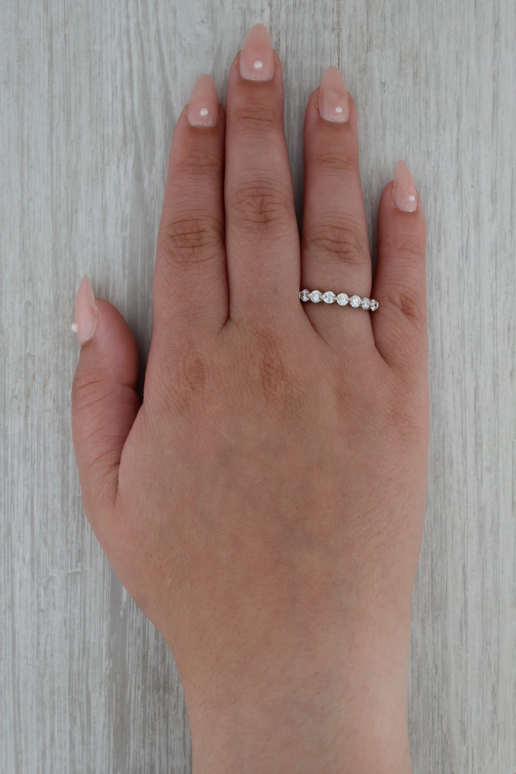 1ctw Diamond Wedding Anniversary Ring 14k White Gold Size 8 Band Stackable