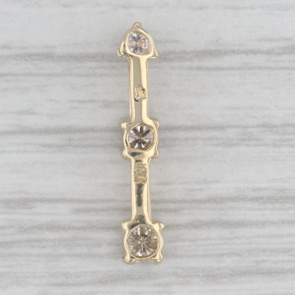 0.22ctw Diamond 3-Stone Journey Pendant 10k Yellow Gold