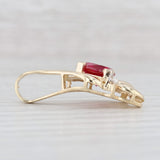 Light Gray 1.40ct Lab Created Ruby Solitaire Pendant 14k Yellow Gold Diamond Accent
