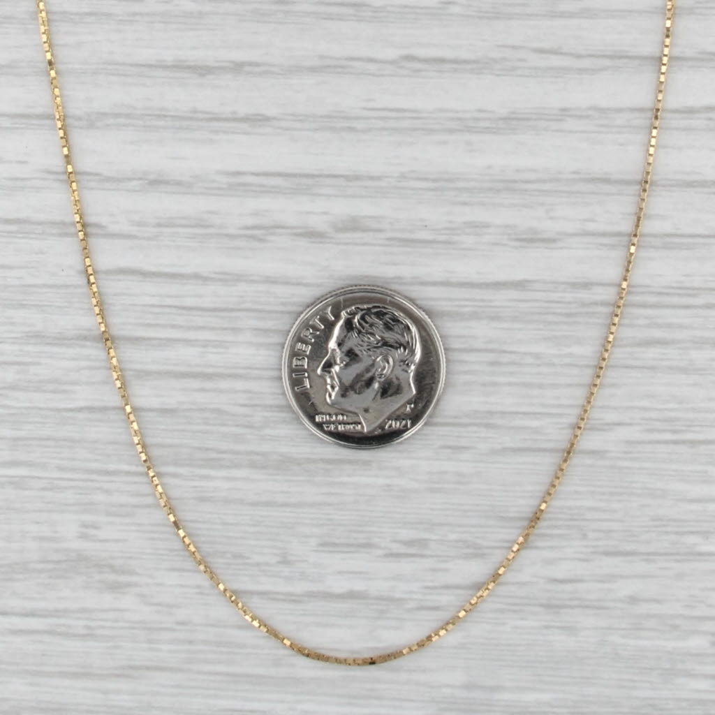 Box Chain Necklace 14k Yellow Gold 18" 0.8mm