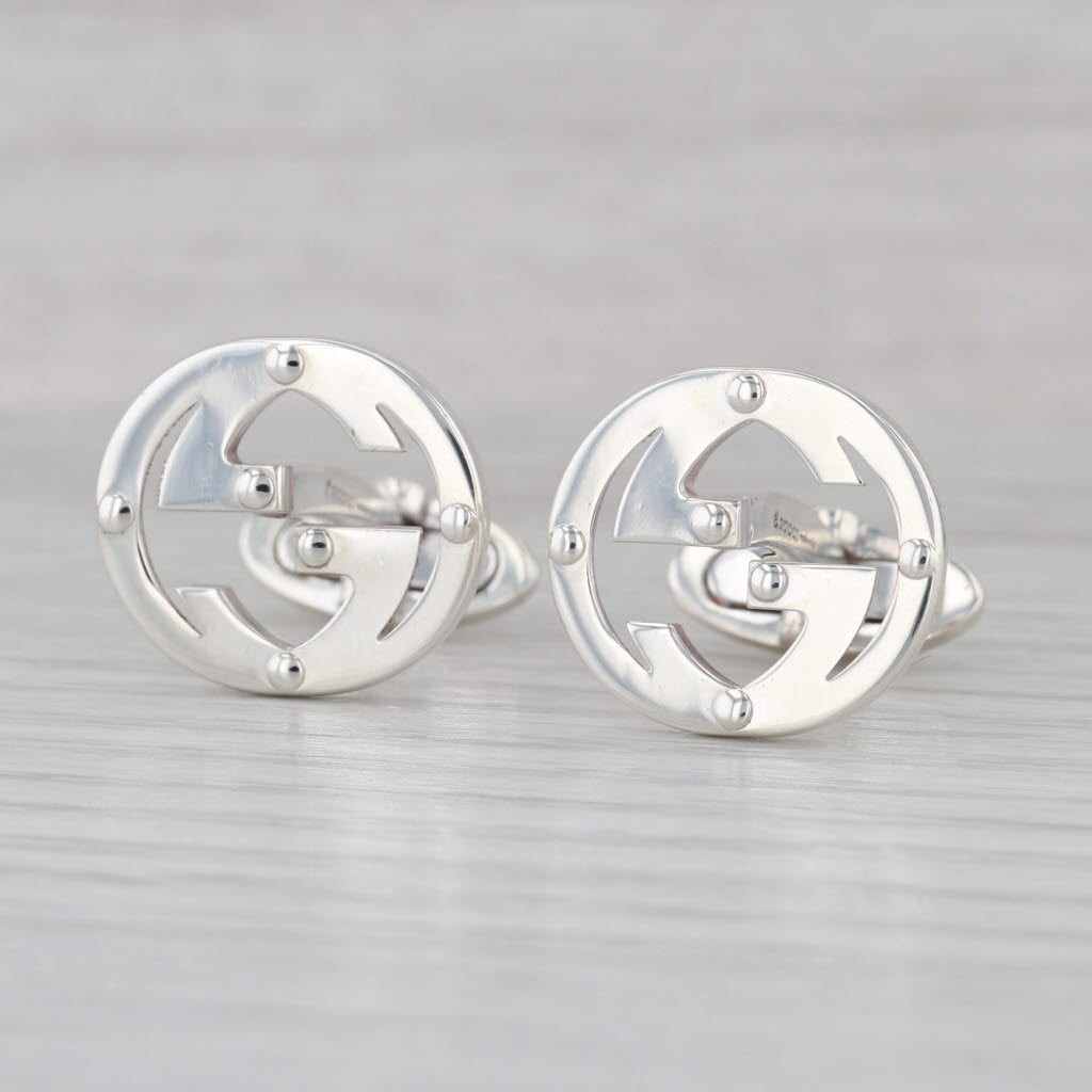 Gucci Letter Initial G Cuff Links Sterling Silver Men's suit Accessories