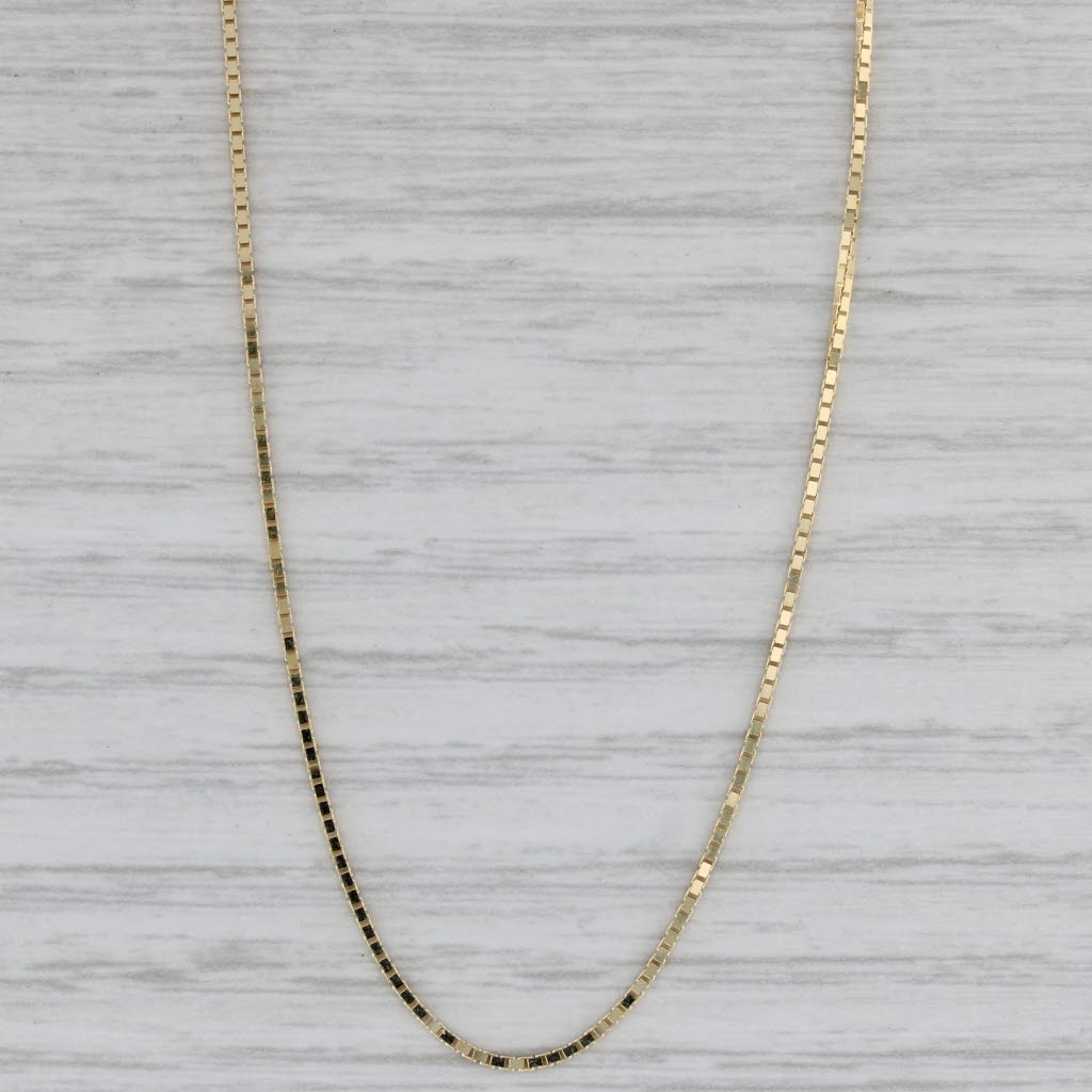Gray New Box Chain Necklace 10k Yellow Gold 16" 0.9mm