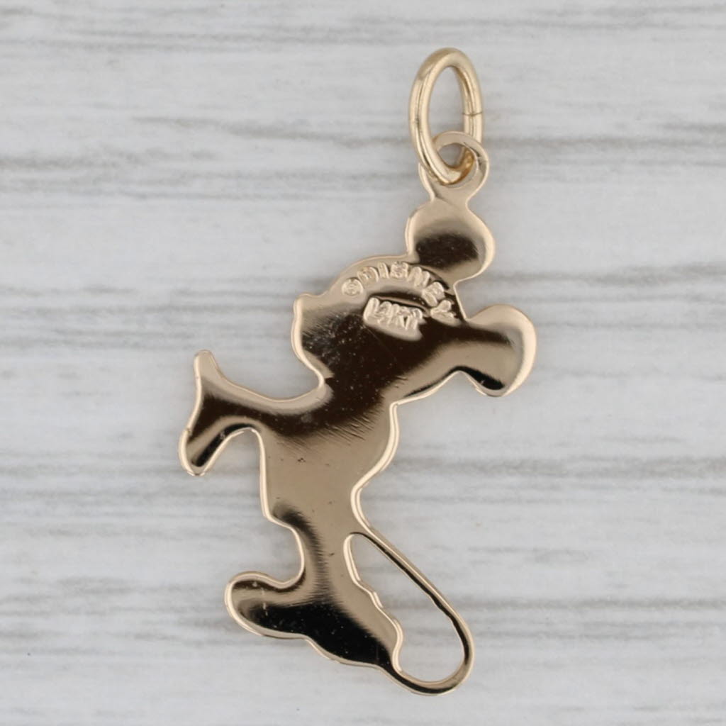 Gray Vintage Disney Mickey Mouse Pendant 14k Yellow Gold Cartoon Charm