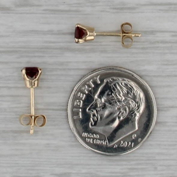 0.70ctw Round Garnet Stud Earrings 14k Yellow Gold Solitaire Studs